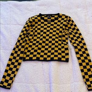 Yellow Checkered Sweater